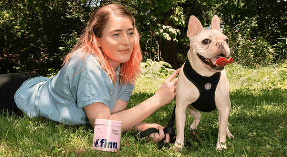 Woman talking to dog